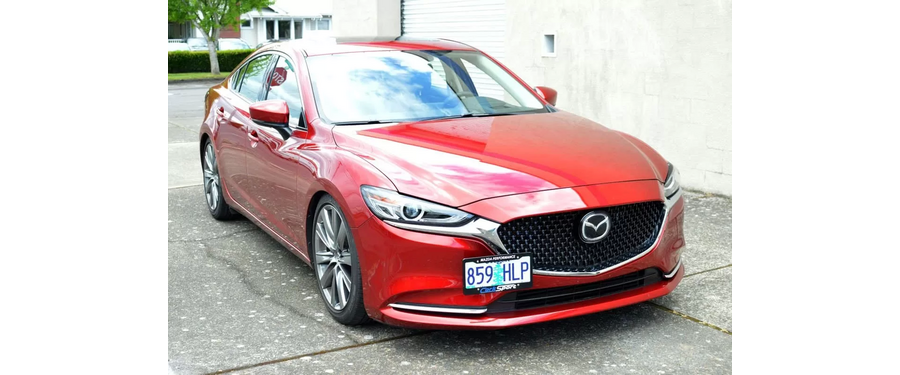 2018 and newer Mazda 6 front with license plate relocation