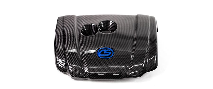 Dress up your Mazda 3engine bay with the CorkSport Carbon Fiber Engine Cover.