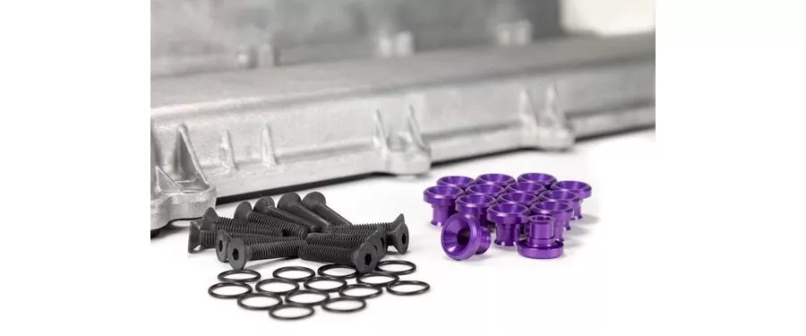 Mazdaspeed valve cover hardware kit purple with black stainless bolts
