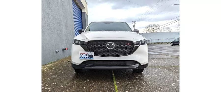 Mazda CX-5 License Plate Bracket Relocation Kit installed on the CX-5