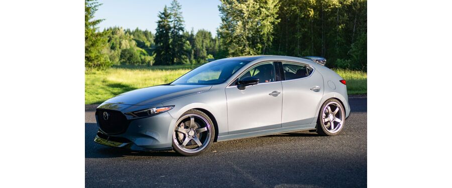 An OEM+ approach offers an aggressive look that still ties in great with the styling of the Mazda 3.