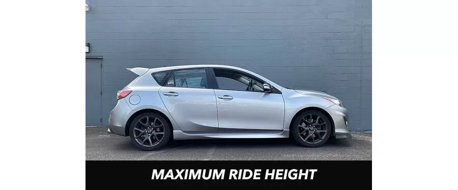 Mazdaspeed max ride height for Coilovers.