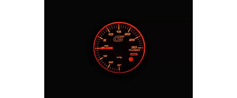 The CorkSport Mazdaspeed boost gauge has a 270 degree sweep stepper motor needle.