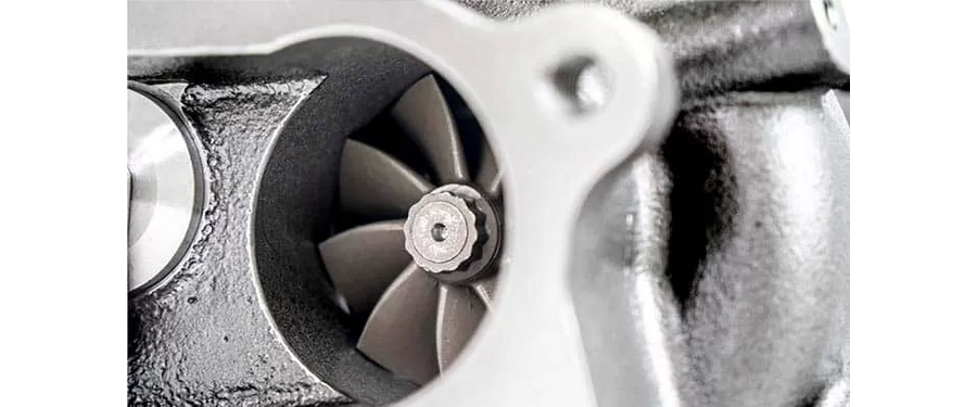 High flow 9-blade turbine wheel reduces weight for fast response and low RPM spool from your DISI powered Mazdaspeed