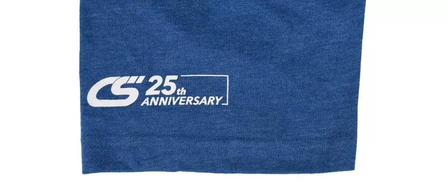 CS 25th Anniversary side of T-shirt sleeve.