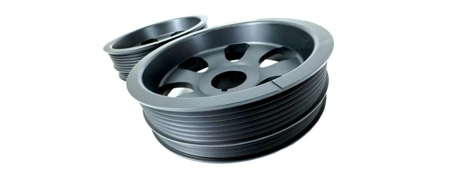 Our replacement crankshaft pulley is 68% lighter than the OEM counterpart.