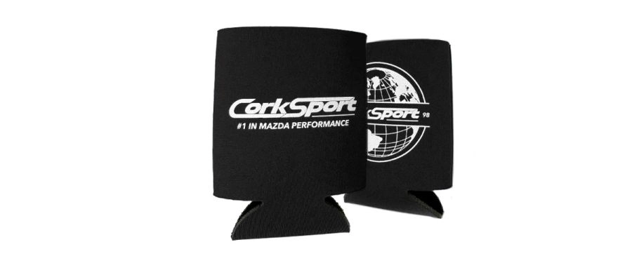 Black CorkSport Mazda performance Koozie