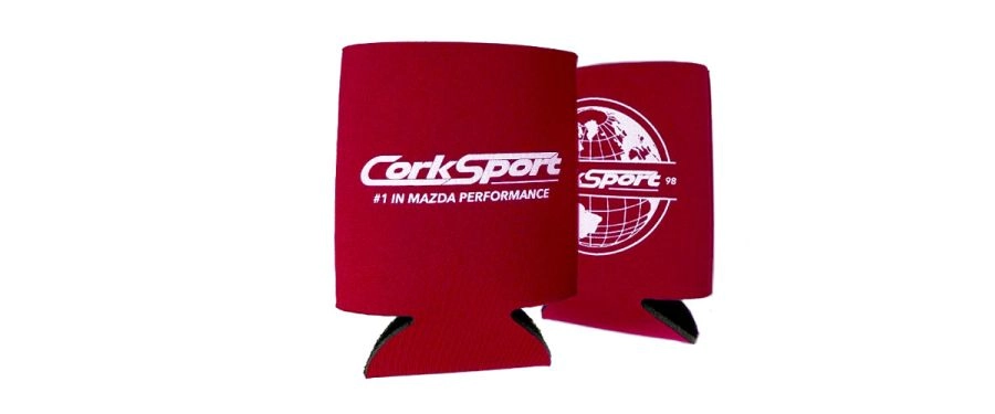 Red CorkSport Mazda performance Koozie
