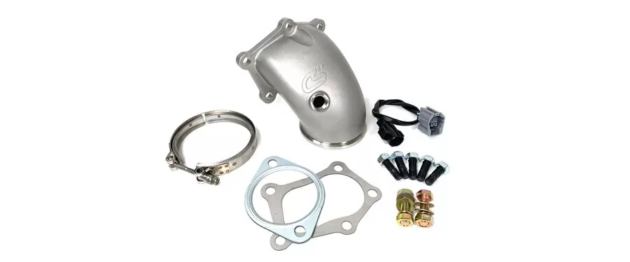 A cast 304 stainless steel bellmouth provides a smooth and high flowing transition from your turbo to your downpipe.