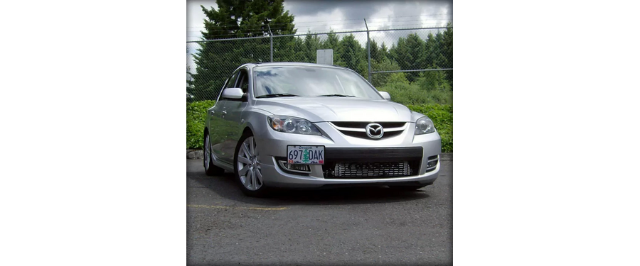 The best Mazdaspeed3 license plate relocation kit.
